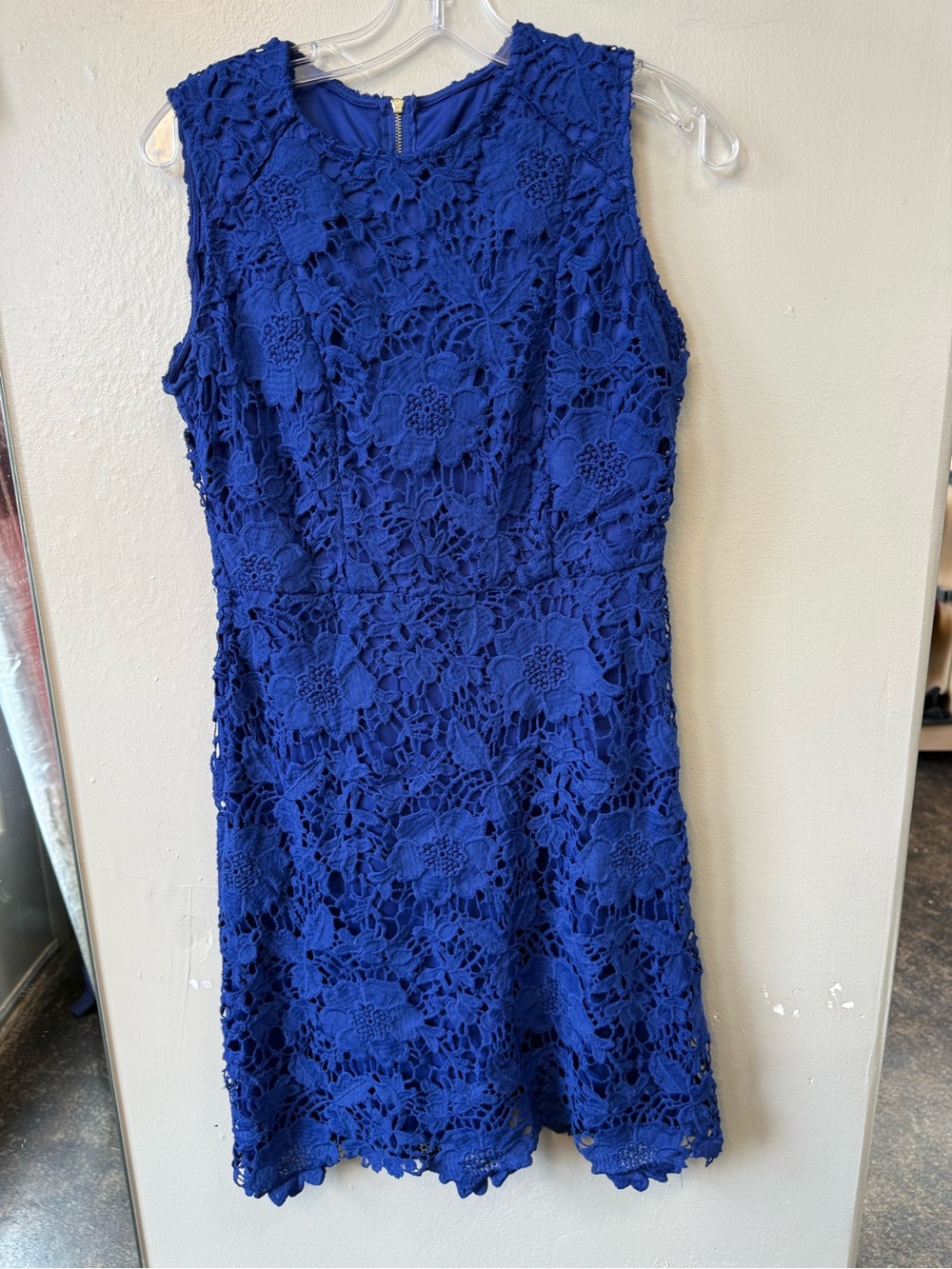Ryan Michelle Blue Floral Lace Sleeveless Dress Size M